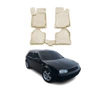 Tapis De Sol Pour Vw Golf Iv 1997-2006 En Caoutchouc Tpe 3d Beige 4pcs