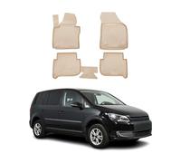 Tapis de sol pour VW Touran 2003-2015 en caoutchouc TPE 3D Beige 4Pcs