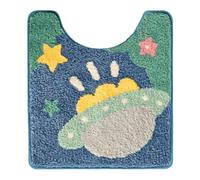 Tapis de sol pour WC en forme de U antidérapant et absorbant Motif vaisseau | Autour du tapis de toilette pour les propriétaires, les locataires, les habitants, les dortoirs, les hôtels, les toilettes