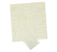 Tapis de Sol Puzzle en Mousse Emboîtable 10 Pièces 30x30 Cm Eva | Beige Effet Bois, Épaisseur 1cm, pour Jeu et Bébé Allongé, Dalles Protectrices Décoratives