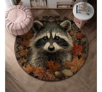 Tapis de sol raton laveur, feuilles de la nature automnale, glands d'automne marron à poils courts en mousse, tapis d'intérieur qui ne perd pas ses poils, tapis d'entrée de salle de bain, buanderie