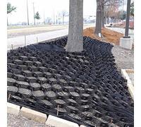 Tapis de sol robuste pour gravier flexible et pliable en nid d'abeille, noir, renforcement géocellulaire (1 m x 6 m) pour allées, chemins et aménagement paysager