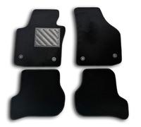 Tapis de Sol Seat Leon II 2005-2012, sur Mesure, Talonnette en Caoutchouc renforcé et Boutons de Fixation, Noir