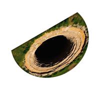 Tapis de sol semi-circulaire Illusion d'optique, 71,1 x 45,7 cm, tapis d'intérieur avec dos antidérapant, tapis d'entrée durable, tapis de sol avec design élégant, décoration d'intérieur pour chambre