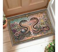 Tapis de sol serpents, roses mystiques bohèmes avec boule de cristal sans or, dos antidérapant, tapis imprimé rectangulaire, tapis de salle de bain, porte, entrée, chevet, décoration de 61 x 0,9 m