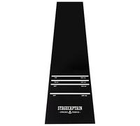 Tapis de Sol Stagecaptain DM-300 pour fléchettes Acier, imperméable, avec Lignes de Lancer imprimées. Caoutchouc Lourd antidérapant, 3 m, Noir.