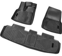Tapis de sol SucceBuy pour voiture, adapté à la Tesla Model Y 2021-2024, inserts en 3 parties pour la rangée avant et la deuxième rangée, tapis de sol en TPE sur mesure, résistant aux intempéries