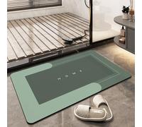Tapis de sol super absorbant, grande taille, tapis de salle de bain, tapis simple de cuisine, lavable en machine, grand tapis de salon, fond antidérapant en caoutchouc (50 x 80 cm, rectangulaire vert)