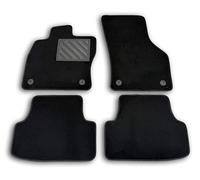 Tapis de Sol sur Mesure, antidérapant, Talonnette renforcée en Caoutchouc, Clips de Fixation, Noir