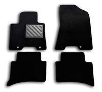 Tapis de Sol sur Mesure pour Voiture, antidérapants, avec Talonnette en Caoutchouc renforcée et Boutons de Fixation, Noir