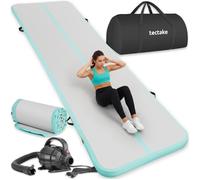tectake® Tapis de sport Airtrack 397 x 104 x 10 cm, Tapis de gymnastique gonflable épais, Tapis de yoga Pliable, Antidérapant & Imperméable, Gonflage rapide, Fitness Arts martiaux Pilates Musculation