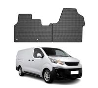 Tapis de Sol Toutes Saisons en Caoutchouc Compatible avec Peugeot Expert III 2016-2022 | Revêtement de Sol pour Voiture 3D - Intérieur antidérapant - Bords Hauts Noir
