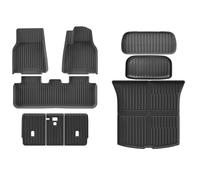 Tapis De Sol TPE Pour Tesla Pour Model Y Pour Lancement 2025 Ultérieur Pour Juniper 2025 Et Ultérieur, Tapis De Coffre, Tapis De Dossier, Toutes Saisons Tapis De Sol Voiture Tous Temps(Noir 12)