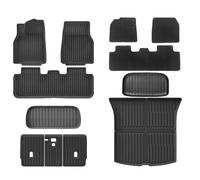 Tapis De Sol TPE Pour Tesla Pour Model Y Pour Lancement 2025 Ultérieur Pour Juniper 2025 Et Ultérieur, Tapis De Coffre, Tapis De Dossier, Toutes Saisons Tapis De Sol Voiture Tous Temps(Noir 13)