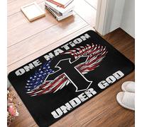 Tapis de sol « Une nation sous Dieu » avec croix et drapeau américain, mignon et antidérapant, idéal pour la cuisine, le salon, la chambre d'enfant, la chambre de bébé, la décoration intérieure et les