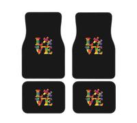 Tapis de sol universel pour voiture avec pièce de puzzle de sensibilisation à l'autisme, protection contre les intempéries, ensemble complet de 4 tapis de sol avant et arrière pour SUV, fourgonnettes,