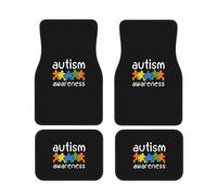 Tapis de sol universels pour voiture avec sensibilisation à l'autisme, protection contre les intempéries, ensemble complet de 4 pièces, tapis de sol avant et arrière pour SUV, fourgonnettes, berlines,