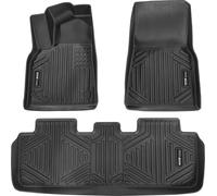 Tapis de sol VEVOR pour Tesla Model Y 2021-2024, inserts en 3 parties pour la rangée avant et la deuxième rangée, tapis de sol en TPE sur mesure résistant aux intempéries