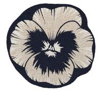 Tapis De Sol Vintage Noir Blanc À Fleurs De Forme Irrégulière pour Le Salon, La Chambre À Coucher, La Cuisine, Le Sol Intérieur Antidérapant Et Lavable(Floral C,100cmx100cm)