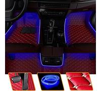 Tapis de Sol Voiture Cuir Lumineux pour Volkswagen VW Scirocco/Scirocco R/GTS 3.Gen 2009-2017 | Couverture ComplèTe Imperméables Antidérapant Accessoires