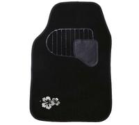 Tapis de sol voiture - Moquette - Hibiscus Blanc - 4 pièces - Antidérapant - Universel
