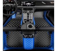 Tapis de sol voiture personnalisé for GMC Sierra 3500 2020-2025, doublure luxe en cuir, couverture complète antidérapante, coussinets pied avant et arrière, accessoires d'intérieur(B/Black-blue)