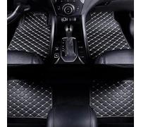 Tapis de Sol Voiture pour Mitsubishi Grandis (6seats) 2006-2024, Cuir PersonnaliséS Tapis Imperméable Antidérapant Coussinets Pieds Protection Moquette Accessoir,Black White