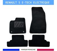 Tapis de sol voiture - Sur mesure pour Renault 5 E TECH ELECTRIQUE dès 01/2024 - Antidérapant - Clips et Scratch - 4 pièces