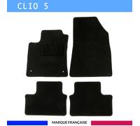 Tapis de sol voiture - Sur mesure pour Renault CLIO 5 et CLIO 5 E-TECH dès 06/2020 - Antidérapant - Clips et Scratch - 4 pièces