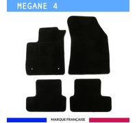Tapis de sol voiture - Sur mesure pour Renault MEGANE 4 dès 01/2016 - Moquette Antidérapante - Clips et Scratch - 4 pièces
