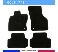 Tapis de sol voiture - Sur mesure pour Volkswagen GOLF 7 / GOLF 8 dès 11/2012 - Antidérapant - Clips et Scratch - 4 pièces