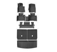 Tapis De Sol Voiture TPE 3D Doublure Coffre Coussin Dossier Accessoires Noirs pour Ford pour Explorer 4WD 6 Sièges 2020 2021-2025 Protection Coffre Voiture(LHD 7piece)
