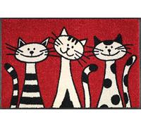 Wash+Dry Three Cats Tapis Del Sol, Polyamide Dos : Caoutchouc Nitrile, Multicolore, 80 x 150 cm