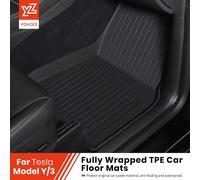 Tapis de sol YZ pour Tesla Model Y 2021-2026, tapis de coffre pour Model 3 Highland, tapis de protection TPE imperméable et antidérapant, ensemble de tapis de sol