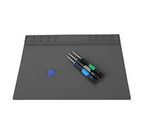 Tapis de Soudure, Coussin d'Isolation Thermique en Silicone Magnétique 350 * 250 MM 500 ℃ Tapis de Travail de Maintenance Électronique Résistant à la Chaleur(Gris)