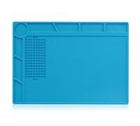 Tapis de soudure en silicone,Tapis de soudure Tapis de réparation antistatique Tapis de travail résistant à la chaleur 932°F avec règle graduée et position,Taille:35x25cm