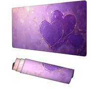 Tapis de Souris 1000x400x3mm, Tapis de Souris Gaming Amour Multifonction Mouse Pad Violet, Accessoire Bureau, Déco Bureau, Design Anti-Dérapage, pour Gamer, étude, Ordinateur Portable, f-3