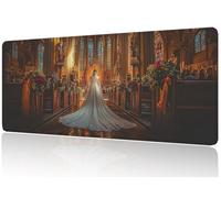 Tapis de Souris 1000x500 Ocre, Tapis Souris XXL Gaming Église - Base Anti-Dérapante en Caoutchouc, Surface Micro-Tissée pour Précision, Silencieux, Lavable sous Main pour Gamer et Télétravail M1-489