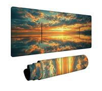 Tapis de Souris 1000x500x3mm Coucher De Soleil, Paysage Tapis de Bureau Gaming, Mouse Pad avec Base en Caoutchouc, Desk Mat avec Coutures sur Les Bords, Accessoire Gamer, pour Bureau, Gamer, 1-6693