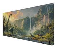 Tapis de Souris 1000x500x3mm Dinosaure Paysage Bord Cousu et Surface Imperméable Tapis Souris Base en Caoutchouc Antidérapante Améliore la Précision, pour Divers Ordinateurs, Bureau, Maison Z-575