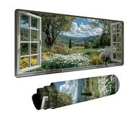 Tapis de Souris 1000x500x3mm Fleur, Voir Tapis de Bureau Gaming, Mouse Pad avec Base en Caoutchouc, Desk Mat avec Coutures sur Les Bords, Accessoire Gamer, pour Bureau Gaming Maison, Gamer, PC A-2442