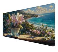 Tapis de Souris 1000x500x3mm lis Plage sous Bord Cousu et Surface Imperméable Tapis Souris Base en Caoutchouc Antidérapante Améliore la Précision, pour Divers Ordinateurs École, Bureau, Maison Z-50