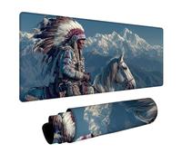 Tapis de Souris 1000x500x3mm Montagne EnneigéE, Indiens Tapis de Bureau Gaming, Mouse Pad avec Base en Caoutchouc, Desk Mat avec Coutures sur Les Bords, Accessoire Gamer, pour Bureau, Gamer, 8-5606