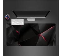 Tapis de Souris,1000x500x3mm Tapis de Souris Gaming XXL Noir Rouge Géométrique Tapis Souris,Base en Caoutchouc Antidérapant Tapis Gamer avec à Bords Cousus pour Les Jeux Travail Bureau Domicile