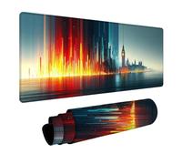 Tapis de Souris 1200x600x3mm Big Ben, Londres Tapis de Bureau Gaming, Mouse Pad avec Base en Caoutchouc, Desk Mat avec Coutures sur Les Bords, Accessoire Gamer, pour Bureau Gaming Maison, Gamer 9-5811