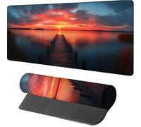 Tapis de Souris 1200x600x3mm Coucher De Soleil, Tapis de Souris XXL Gaming Vue sur La Mer, Mouse Pad avec Rubber Base, Gaming Accessoire Bureau, Haute Précision et Vitesse, sous Main Bureau, 7-7365