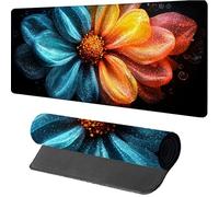 Tapis de Souris 1200x600x3mm Fleur, Tapis de Souris XXL Gaming Couleur, Grand Mouse Pad avec Rubber Base, Gaming Accessoire Bureau, Haute Précision et Vitesse, Sous Main Bureau, pour Gamer, PC, M-2685