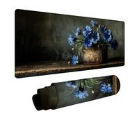 Tapis de Souris 1200x600x3mm Fleur, Voir Tapis de Bureau Gaming, Mouse Pad avec Base en Caoutchouc, Desk Mat avec Coutures sur Les Bords, Accessoire Gamer, pour Bureau Gaming Maison, Gamer, PC W-7371