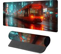 Tapis de Souris 1200x600x3mm Train, Tapis de Souris XXL Gaming Vue De La Rue, Grand Mouse Pad avec Rubber Base, Gaming Accessoire Bureau, Haute Précision et Vitesse, sous Main Bureau, pour PC, 2-3500