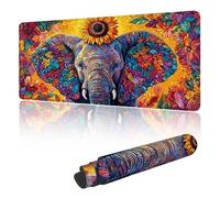 Tapis de Souris 1500 x 800 mm, XXL Tapis de Souris Gamer, avec Bords Cousus, Caoutchouc Antidérapant Étanche Mouse Pad, Usure Lavable sous-Mains, pour Bureau Ordinateur Maison Couleur Éléphant G-g243
